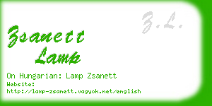 zsanett lamp business card